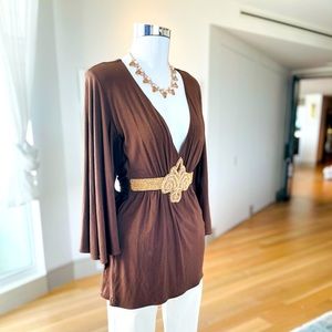 SKY Beaded Deep V Top